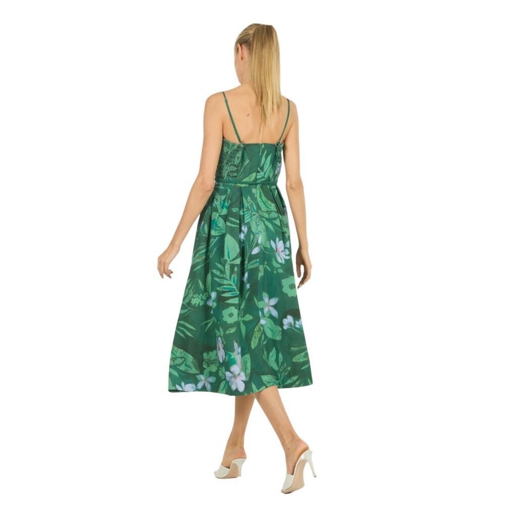 NWT Wisteria Dress Super Natural by Secret Mission Green Tropical Midi Small - Picture 5 of 5